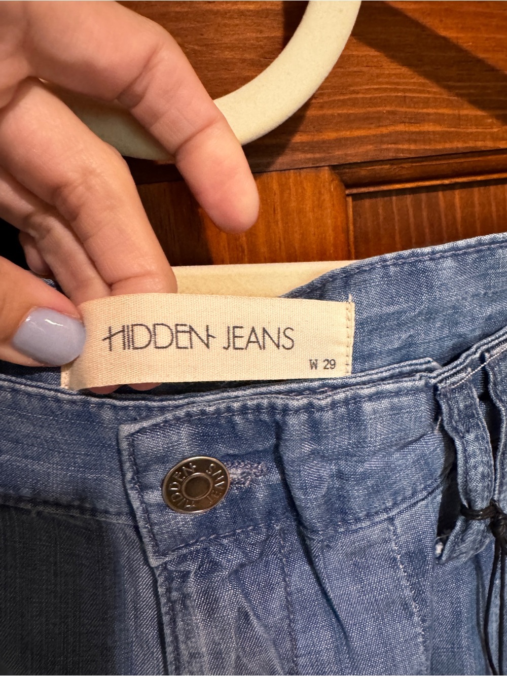 Hidden Jean Light Wash Wide Leg Pants - Picture 6 of 11